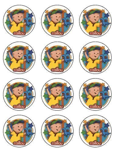 Twelve 2' Caillou Edible Cupcake Images Toppers Decorations