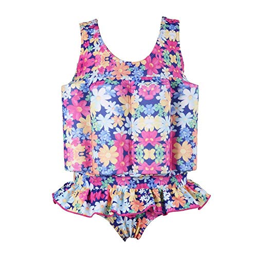 Kids Baby Girls Float Suit Floral Floatation Swimsuit with Adjustable Buoyancy Bathing Swimwear Toddler One Piece Swimming Suit Summer Swim Vest Jacket Ruffle Tutu Swim Dress Colorful 18-24 Months