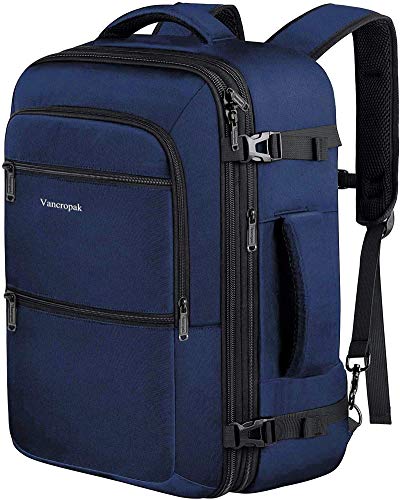 40L Travel Backpack, Flight Approved Weekender Carry on Backpack Hand Luggage,Expandable Extra Large Business Backpack for Men and Women,Anti-Theft Suitcase Backpack for Airplane, Blue