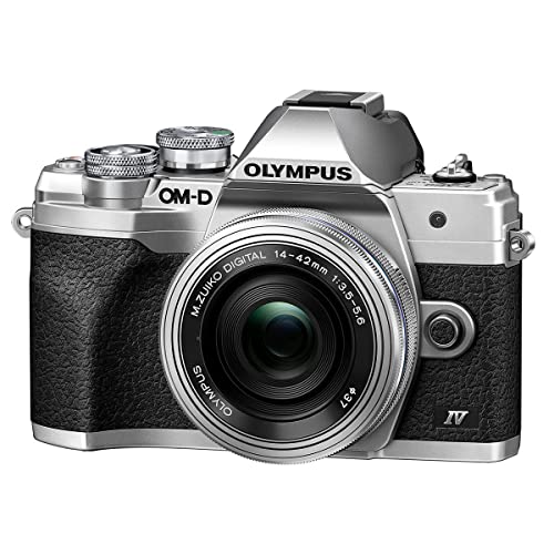 Olympus OM-D E-M10 Mark IV Camera with M.Zuiko Digital ED 14-42mm F3.5-5.6 EZ Lens, Silver