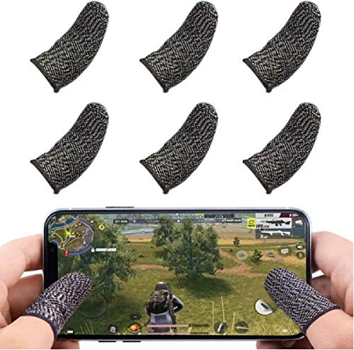 5 Pairs Screen Gaming Finger Sleeve Game Controller Mobile Sweatproof Gloves for Touchscreen SmartPhone Games PUBG/Knives Out/Rules of Survival - Cell Phone Gaming Finger Sleeves