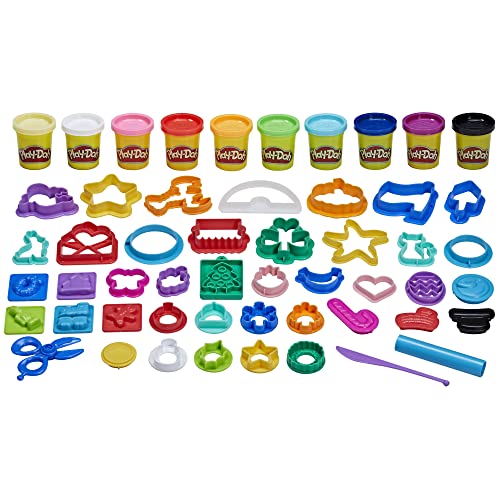 Play-Doh Holiday Set of Tools, 43 Accessories & 10 Modeling Compound Colors, Classroom Birthday Party Favors, Spring & Summer Outdoor Fun Kids Arts and Crafts Toys, 3+ (Amazon Exclusive)