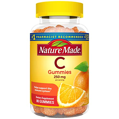 Nature Made Vitamin C 250 mg per serving, Dietary Supplement for Immune Support, 80 Gummies, 40 Day Supply