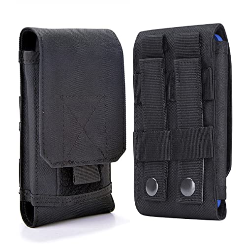 Universal Tactical MOLLE Holster Army Mobile Phone Belt Pouch EDC Security Pack Carry Accessory Kit Waist Bag Case Compatible iPhone 13 14 Pro X XS Max XR 7 8 Plus Samsung Galaxy S10 S9 S8 Plus
