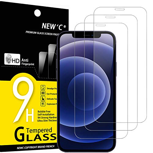 NEW'C [3 Pack] Designed for iPhone 12 Mini (5.4) Screen Protector Tempered Glass, Case Friendly Ultra Resistant