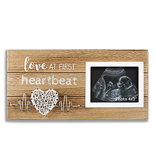 VILIGHT New Mom Gifts - Pregnancy Announcements Ideas Baby Gender Reveal Gifts - Love At First Heartbeat Sonogram Picture Frame for Standard 4' x 3' Ultrasound Photo