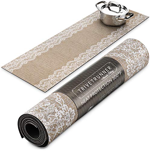 Anna Stay Table Runners - Trivet & Table Runner, Hot Pads for Table, Handles Heat Up to 300F, Anti Slip, Convenient for Hot Dishes and Pots, and Dresser Decor & Table Decor, Jute Table Runner