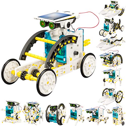 STEM 13-in-1 Solar Power Robots Creation Toy, Educational Experiment DIY Robotics Kit, Science Toy Solar Powered Building Robotics Set Age 8-12 for Boys Girls Kids Teens to Build