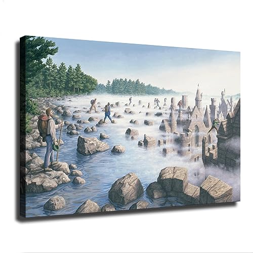 SinYor Narrative Optical Illusions Painted By Rob Gonsalves Poster Canvas Print Wall Art Modern Room Living Room Bathroom Kitchen Bedroom Decor (08×12inch-No framed)