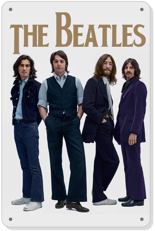The Beatles Wall Decor - The Beatles Metal Tin Signs,Beatles Retro Art Wall Poster,Beatles Themed Birthday Party Decorations12x8 Inch