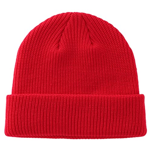 Connectyle Outdoor Classic Bassic Men 's Warm Winter Hats Daily Thick Knit Cuff Beanie Cap Red, 55 60cm