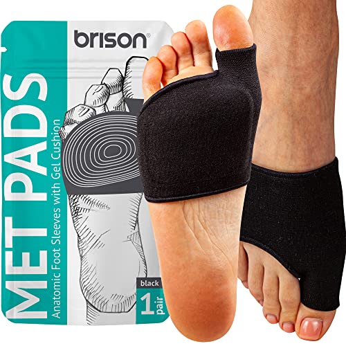 Brison Metatarsal Pads for Women and Men Ball of Foot Cushion - Gel Sleeves Cushions Pad - Fabric Soft Socks for Supports Feet Pain Relief - M (Men 7.5-9.5, Women 9-11)