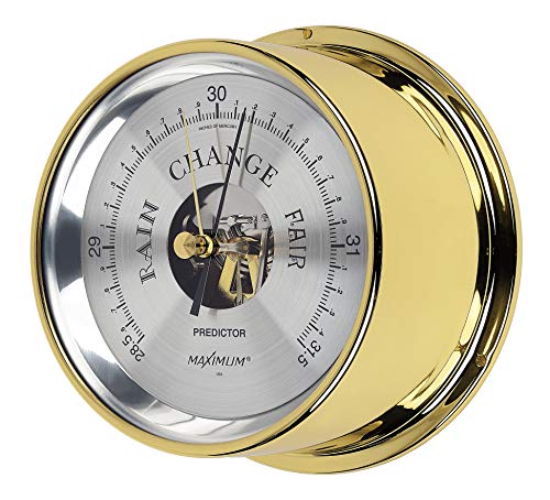 Maximum Inc. Predictor Accurate Meteorological Grade Barometer – Brass case, Sailor Gift, Coastal Décor, Nautical Décor, Home Wall Decor