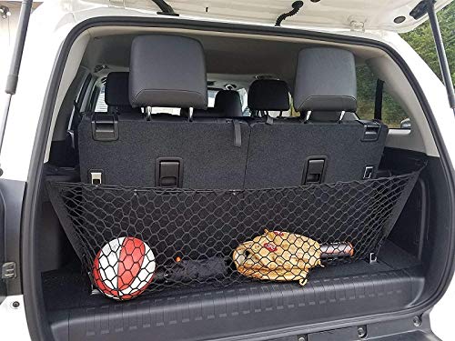 Envelope Style Automotive Elastic Trunk Mesh Cargo Net for Toyota 4Runner 3 Row Model Only 2010-2023 - Premium Trunk Organizer and Storage - Luggage Net for SUV - Best Car Organizer