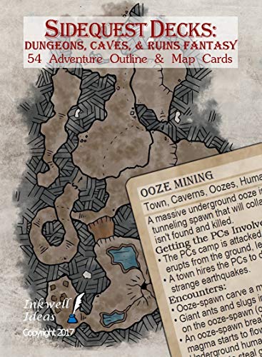 Inkwell Ideas Sidequest Decks: Dungeons, Caves, & Ruins Fantasy