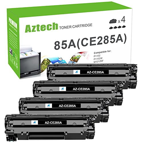 Aztech Compatible 85A Toner Cartridge Replacement for HP 85A CE285A Toner Cartridge for HP Pro P1102w 1102w M1212nf MFP P1109w M1210 P1102w Ink Cartridge (Black, 4-Pack)