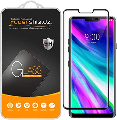 Supershieldz (2 Pack) Designed for LG G8 ThinQ Tempered Glass Screen Protector, (Full Cover) (3D Curved Glass) Anti Scratch, Bubble Free (Black)