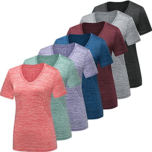 Workout Shirts for Women, Moisture Wicking Quick Dry Active Athletic Women's Gym Performance T Shirts