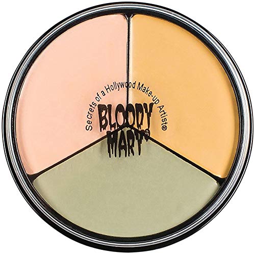 Bloody Mary Tri Color Wheel Monster Makeup Cream - Death Pale, Flesh and Vampire Gray for Theater, Costume or Halloween Zombie and Monster Dress Up - 1.3oz