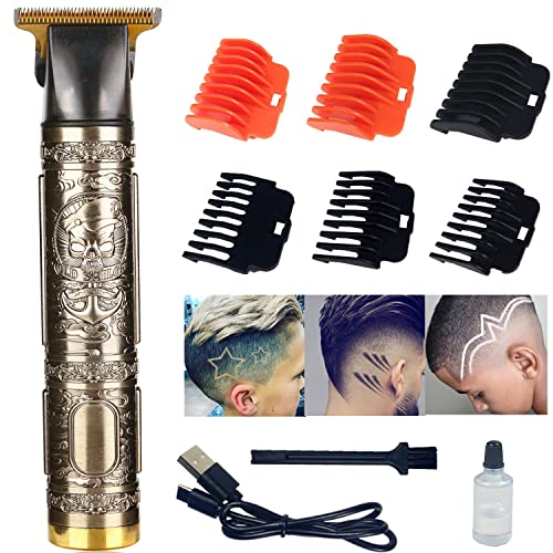 MIYUTU Hair Clippers for Men, Cordless Beard Trimmer Shaver Rechargeable T Blade Hair Trimmer Approaching Zero Grapped Hair Cutting Grooming Kit