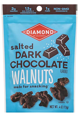 Diamond of California Salted Dark Chocolate Walnuts, 4 oz, 1 Pack