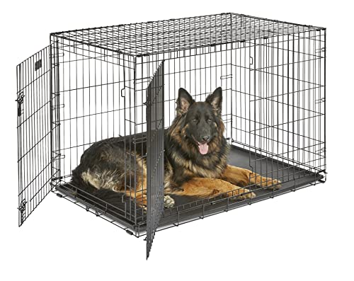 MidWest Homes for Pets Newly Enhanced Double Door iCrate Dog Crate, Includes Leak-Proof Pan, Floor Protecting Feet, Divider Panel & New Patented Features