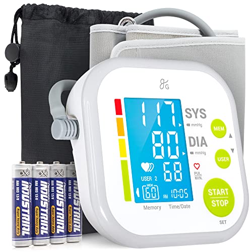 Greater Goods Digital Upper Arm Blood Pressure Monitor with Cuff, Bag, Batteries - Measures BP & Pulse, Designed in St. Louis