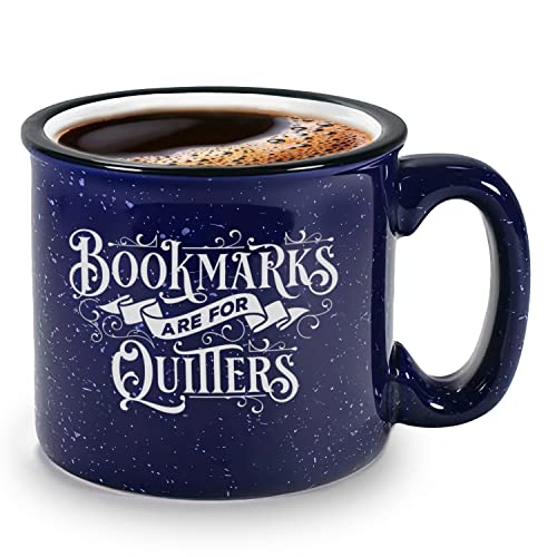 Bad Bananas Bookmarks are for Quitters Mug - 15 oz Coffee/Tea Mug - Gifts for Readers, Writers, Librarian - Gift for Book Lovers Women