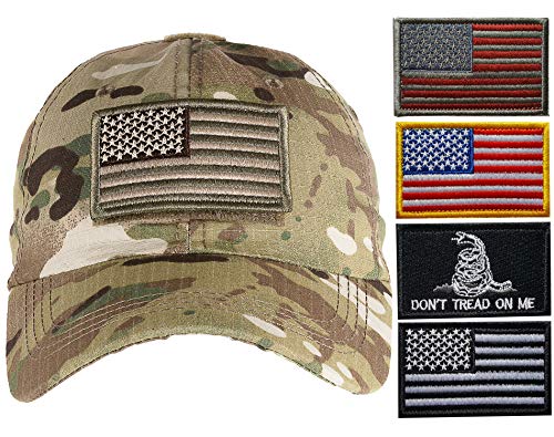 Lightbird Multicam Tactical Hat,Military Army OCP Hat with 6 American Flag Patch,Adjustable Operat Baseball Cap for Men