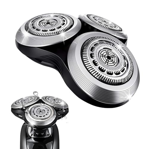 SH90 Replacement Rotary Heads for Philips Norelco Shavers Series 9000, New Version of Metal Wheel Buckle and Upgrade Double-Layer Precision Blades