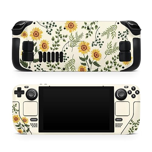 TACKY DESIGN Sunflowers Skin Compatible with Steam Deck Skin,Blossom Steam Deck Accessories Yellow Vinyl 3m Decal Cute Full wrap Steam Deck Cover