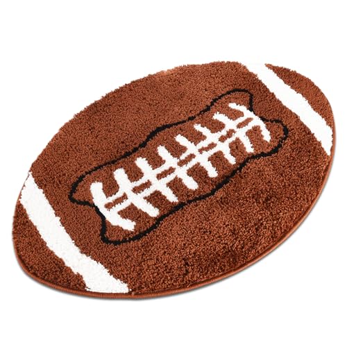 MSYA Cute Football Rug for Room Decor - Microfiber Fluffy Rug for Aesthetic Room Decor - 31'x20' Non Slip Rug for Aesthetic Bathroom Decor - Cute Rug for House Decor - Football Field Rug