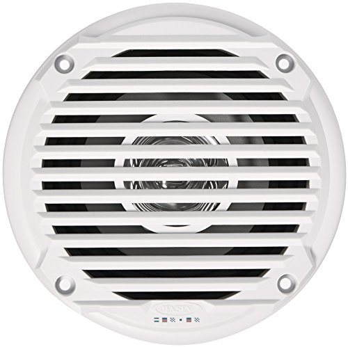 Jensen MS5006WR Dual Cone Waterproof 5.25' Speaker, White, 30 Watts Max Power Handling, Sensitivity 86dB, Frequency Response 79Hz-20kHz, Nominal Impedance 4 Ohms, 1.5' Mounting Depth, Sold In Pairs
