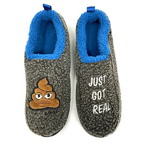 ooohyeah Men's Solid Sherpa slippers (Large, Got Real, large)