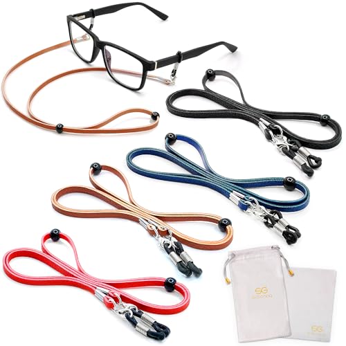 SIGONNA Eyeglasses Holder Strap Cord - PREMIUM ECO LEATHER Eyeglasses String Holder Chain Necklace - Glasses Cord Lanyard - Eyeglass Retainer