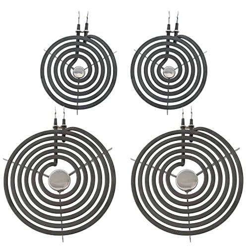 KITCHEN BASICS 101 WB30M1 WB30M2 Replacement Range Stove Top Surface Element Burner Kit for GE and Hotpoint, 4 Pack Includes 2 WB30M1 (6') and 2 WB30M2 (8'), 2912, 340523, 243867, WB30M0001