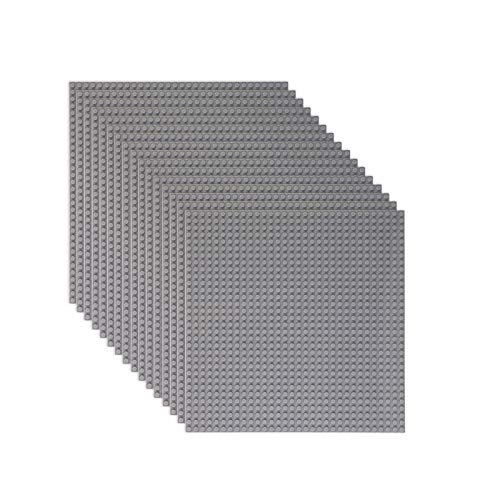 LVHERO Classic Baseplates Building Plates for Building Bricks 100% Compatible with All Major Brands-Baseplate, 10' x 10', Pack of 16 (Gray)