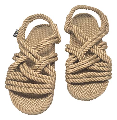 Nomadic State of Mind Lounger Sandals- Handmade Adjustable Rope Shoes – Machine Washable – Comfortable & Lightweight – Vegan Friendly – For Women & Men (Numeric_10)