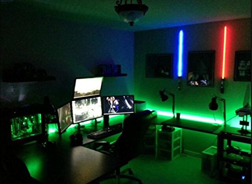 KIDS Room - LED Light kit for 'YOUR' Computer Desk / Study Desk / Gamer Desk -- Lighting KIT is Super Bright - -- Remote Control - GREEN - with STROBE Effects