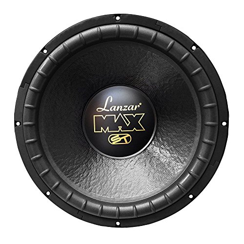 Lanzar 15in Car Subwoofer Speaker - Black Non-Pressed Paper Cone, Stamped Steel Basket, Dual 4 Ohm Impedance, 1200 Watt Power and Rubber Suspension for Vehicle Audio Stereo Sound System - MAX15D