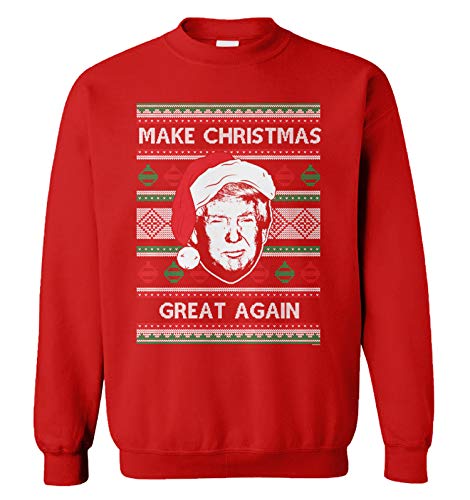 Haase Unlimited Make Christmas Great Again Ugly Sweater - Unisex Crewneck Sweatshirt (Red, X-Large)