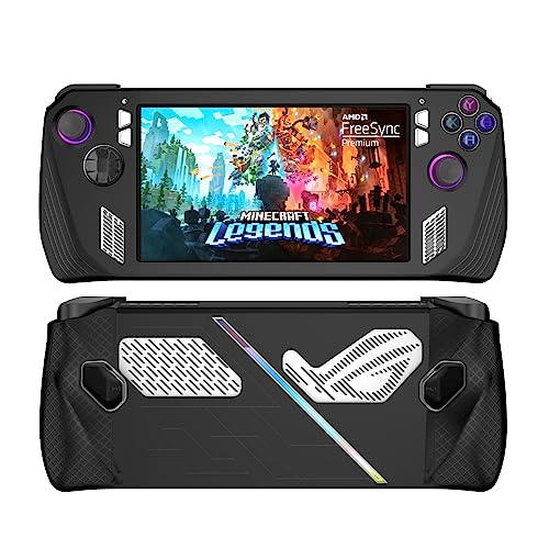 Baigeda Protective Case for ASUS Rog Ally 2023 Release Full Body Soft Silicone Handheld Game Console Drop-Proof Protector Case with Shockproof,Non-Slip,Anti-Collision (Black)