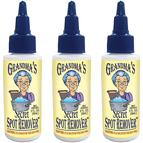 Grandmas Secret Spot Remover - Chlorine, Bleach, and Toxin-Free Stain Remover - Stain Remover for Clothes - Fabric Stain Remover Removes Oil, Paint, Blood and Pet Stains -3 Pack of 2 Ounce