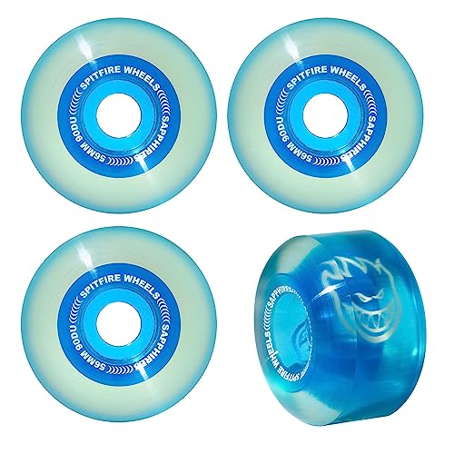 Spitfire Skateboard Wheels 56mm Sapphire 90A Blue Soft and Fast with F4 Core