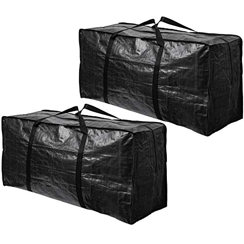 BAG-THAT! 2 Pack XXL Jumbo Extra Large Heavy Duty Stronger Handles Storage Bags Moving Totes Zippered Reusable Wrap Around Storage Totes
