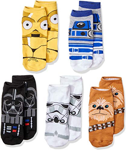 STAR WARS Chewbacca Darth Vader R2-D2 Faces 5 Pack Ankle Socks