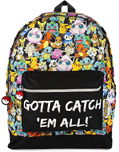 Vanilla Underground Pokemon Gamer School Backpack | Adjustable Straps | Unisex Design | Dynamic Pokémon-Themed | Multiple Pockets