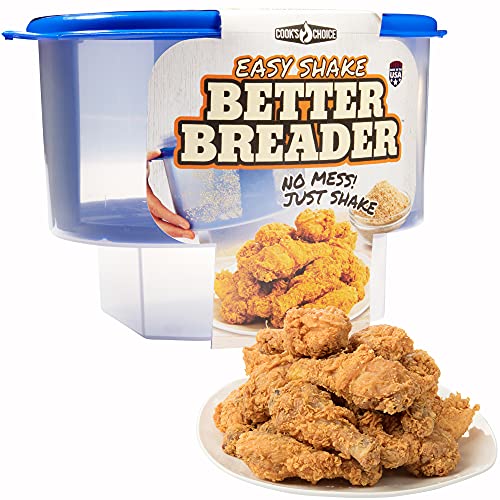 The Original Better Breader Bowl- All-in-One Mess-Free Batter Breading Station for Home & On-the-Go- Pour Seasoning, Add Meat or Veggies & Shake for Perfect Coating- Durable & Reusable for Meal Prep