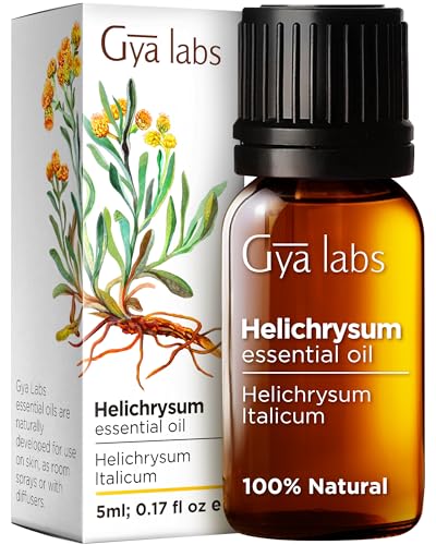 Gya Labs Helichrysum Oil for Skin - Natural Helichrysum Essential for Massages, DIY, Self-Care, Aromatherapy - Sweet, Earthy Scent - 100% Natural (0.17 Fl Oz)