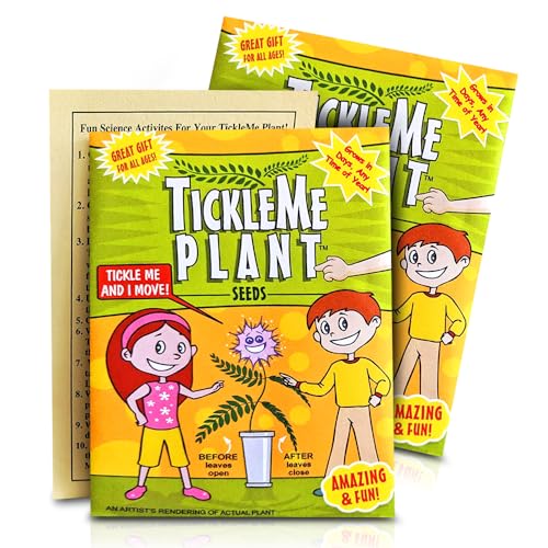 TickleMe Plant Seeds Packets (2) Party Favor! Leaves Fold Together When You Tickle It. Great Science Fun, Easy to Grow Indoors. It Can Flower. Include 10 Activities. Re-Opens in Minutes!